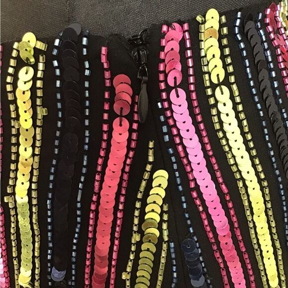 Nasty Gal Stripe Tassel Beaded Hem Mini Skirt New Size 6 - Picture 8 of 11